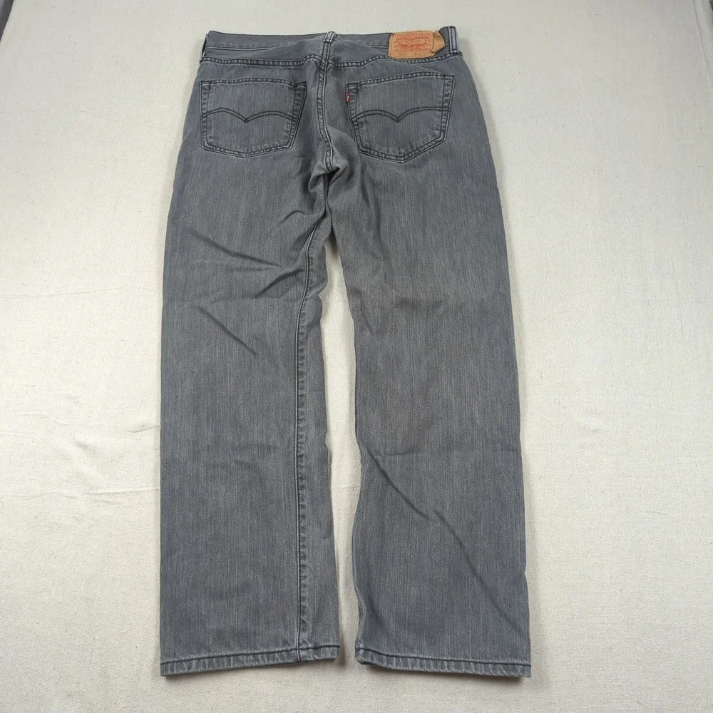 Levis 501 Jeans Mens 34x30 Gray Button Fly Classic American Casual Western